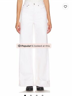 Agolde Dame High Rise Wide Leg Jeans in Fortune Cookie White
